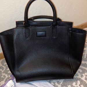 Simple black leather bag